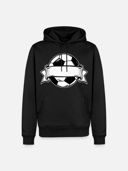 Fußball mit Banner - Männer Premium Bio Hoodie - Schwarz