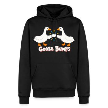Komische Gänse High Five Lustige Gänsehaut - Männer Premium Bio Hoodie - Schwarz - Vorne - Nico (187cm)