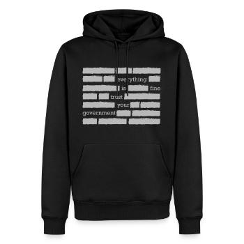 Lustiges Verschwörungstheorie Regierung Zensur USA - Männer Premium Bio Hoodie - Schwarz - Vorne - Nico (187cm)
