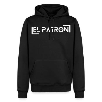 El Patron Lettering – Stylish Saying - Men’s Premium Organic Hoodie - black - Front - Nico (187cm)