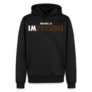 NICHTS IST UNMÖGLICH - Männer Premium Bio Hoodie - Schwarz - Vorne - Nico (187cm)