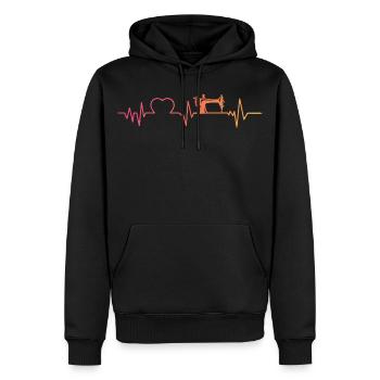 Sewing machine sunset heartbeat sewing - Men’s Premium Organic Hoodie - black - Front - Nico (187cm)