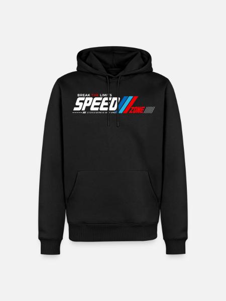 Speed Zone: Grenzen Brechen - Männer Premium Bio Hoodie - Schwarz