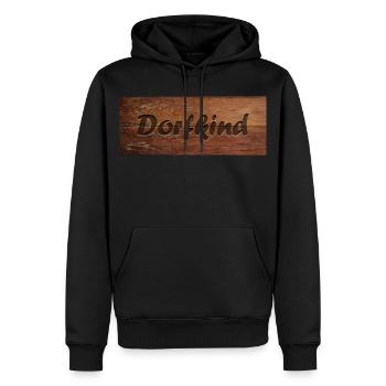 enfant du village - Sweat à capuche Premium bio Homme - noir - Devant - Nico (187cm)