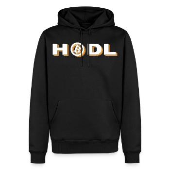 Bitcoin - Hodl - Männer Premium Bio Hoodie - Schwarz - Vorne - Nico (187cm)