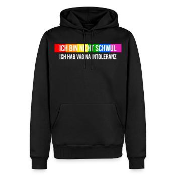 Nicht schwul sondern Vagina Intolerant - Männer Premium Bio Hoodie - Schwarz - Vorne - Nico (187cm)