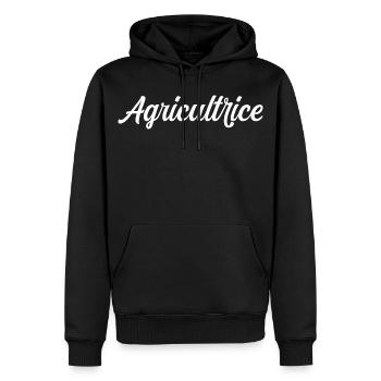 Agricultrice Fermière Culture Élevage Terre Pro - Sweat à capuche Premium bio Homme - noir - Devant - Nico (187cm)