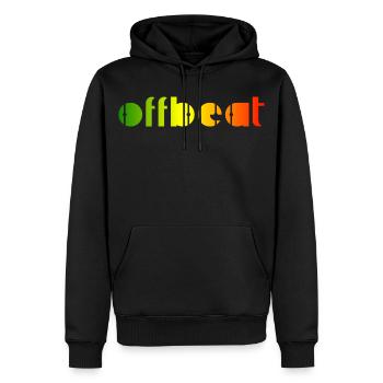Offbeat, Reggae music - Men’s Premium Organic Hoodie - black - Front - Nico (187cm)