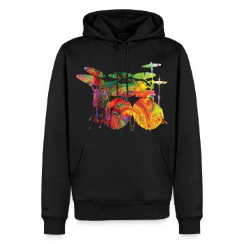 Schlagzeug - Männer Premium Bio Hoodie - Schwarz - Vorne - Nico (187cm)