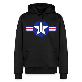 usa army - Sweat à capuche Premium bio Homme - noir - Devant - Nico (187cm)