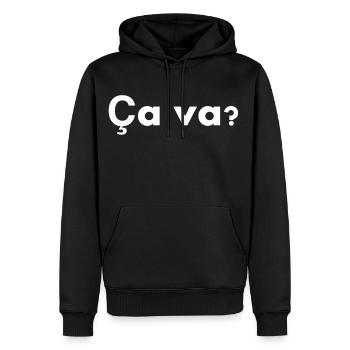 Ça va. Wie geht es. Geschenk - Männer Premium Bio Hoodie - Schwarz - Vorne - Nico (187cm)