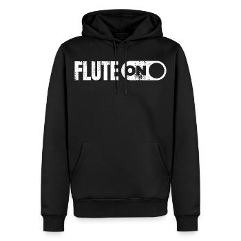 Musique de flûte - Sweat à capuche Premium bio Homme - noir - Devant - Nico (187cm)