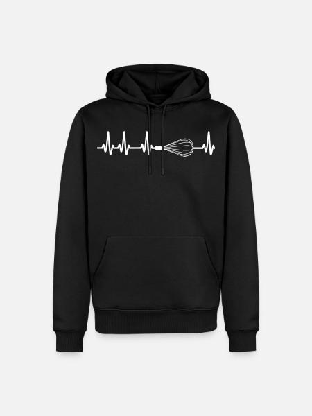 Heartbeat Whisk - Men’s Premium Organic Hoodie - black