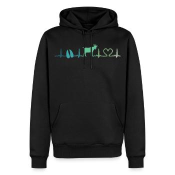 Chèvre battement de coeur cadeau chèvres  - Sweat à capuche Premium bio Homme - noir - Devant - Nico (187cm)
