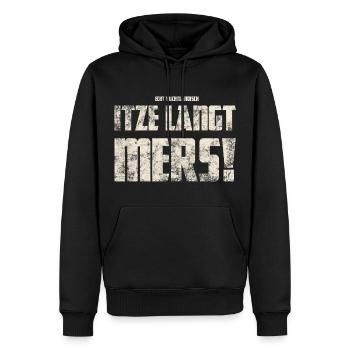 Original Vogtländisch Itze Langt Mers! - Männer Premium Bio Hoodie - Schwarz - Vorne - Nico (187cm)