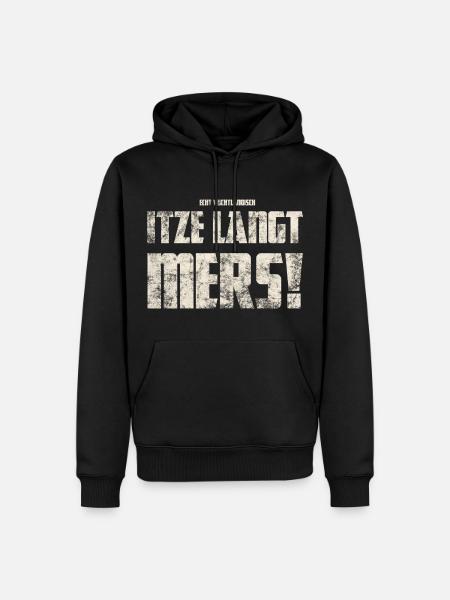 Original Vogtländisch Itze Langt Mers! - Männer Premium Bio Hoodie - Schwarz