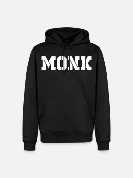 MONK white - Sweat à capuche Premium bio Homme - noir