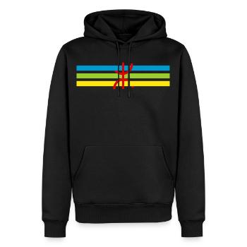 Drapeau Amazigh - Sweat à capuche Premium bio Homme - noir - Devant - Nico (187cm)