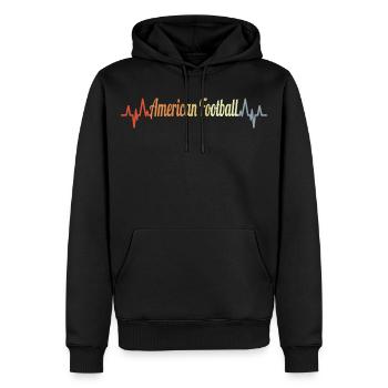 Football américain Heart Line Look rétro - Sweat à capuche Premium bio Homme - noir - Devant - Nico (187cm)