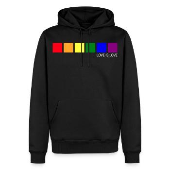 L’amour est amour LGBT Gay Pride Liebe Ist Liebe - Sweat à capuche Premium bio Homme - noir - Devant - Nico (187cm)