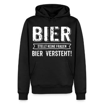 AD Bier stellt keine Fragen - Geburtstags Geschenk - Männer Premium Bio Hoodie - Schwarz - Vorne - Nico (187cm)