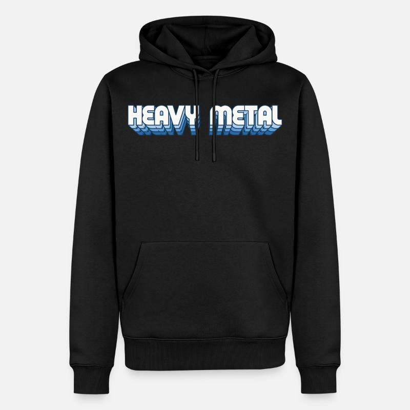 Heavy Metal Style Rétro Texte Logo - Sweat à capuche Premium bio Homme - noir