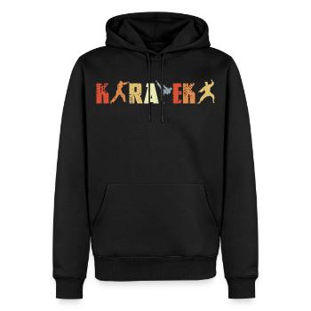 Karateka Vintage Look - Sweat à capuche Premium bio Homme - noir - Devant - Nico (187cm)