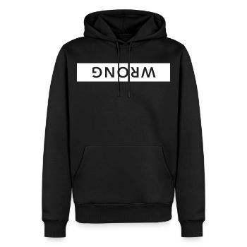 wrong upside down funny saying - Men’s Premium Organic Hoodie - black - Front - Nico (187cm)