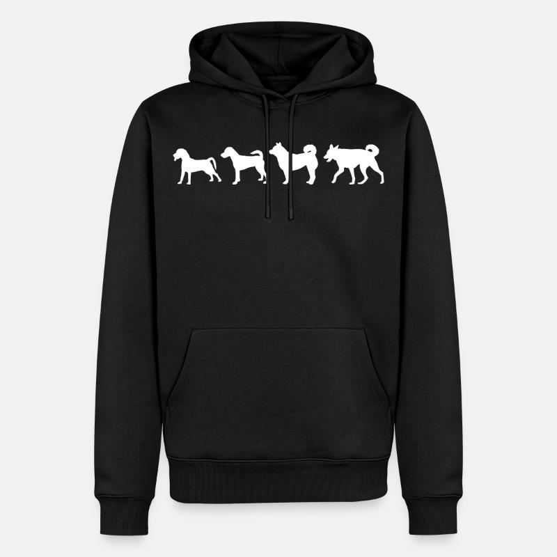 Hund Evolution - Männer Premium Bio Hoodie - Schwarz