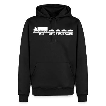 Ich und meine Anhänger lustiges LKW-Fahrer Führung - Männer Premium Bio Hoodie - Schwarz - Vorne - Nico (187cm)