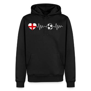 England Fussball Herzschlag - Männer Premium Bio Hoodie - Schwarz - Vorne - Nico (187cm)