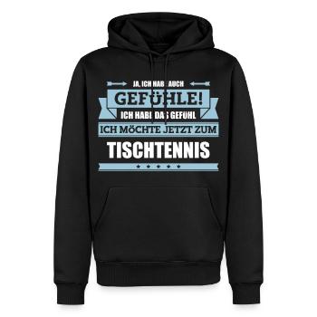 Lustiger Tischtennis Spruch - Männer Premium Bio Hoodie - Schwarz - Vorne - Nico (187cm)