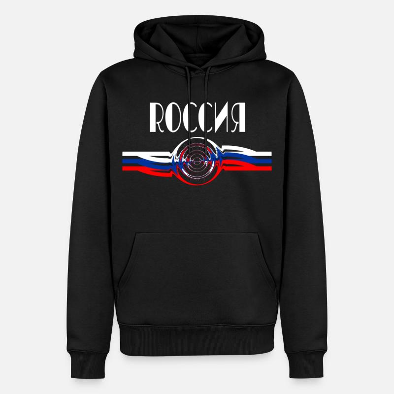 Couleurs nationales de la Russie - Sweat à capuche Premium bio Homme - noir