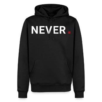 Ne pointez jamais. Cela ne signifie jamais. Motivation - Sweat à capuche Premium bio Homme - noir - Devant - Nico (187cm)