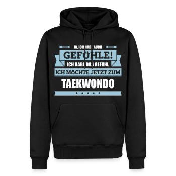 Lustiger Teakwondo Spruch - Männer Premium Bio Hoodie - Schwarz - Vorne - Nico (187cm)