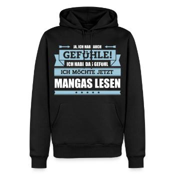 Lustiger Manga Spruch - Männer Premium Bio Hoodie - Schwarz - Vorne - Nico (187cm)