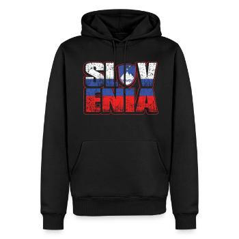Slowenien - Männer Premium Bio Hoodie - Schwarz - Vorne - Nico (187cm)
