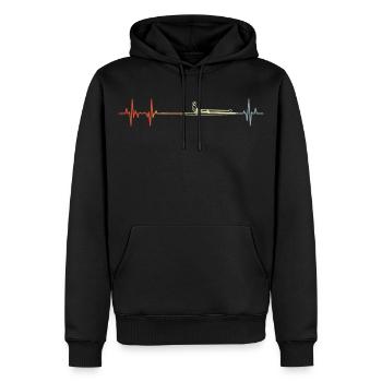 Vintage Ruderboot Pulsschlag - Männer Premium Bio Hoodie - Schwarz - Vorne - Nico (187cm)
