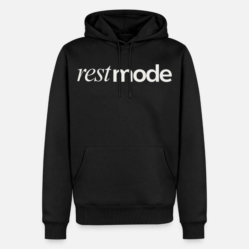 Rest Mode Mood - Männer Premium Bio Hoodie - Schwarz