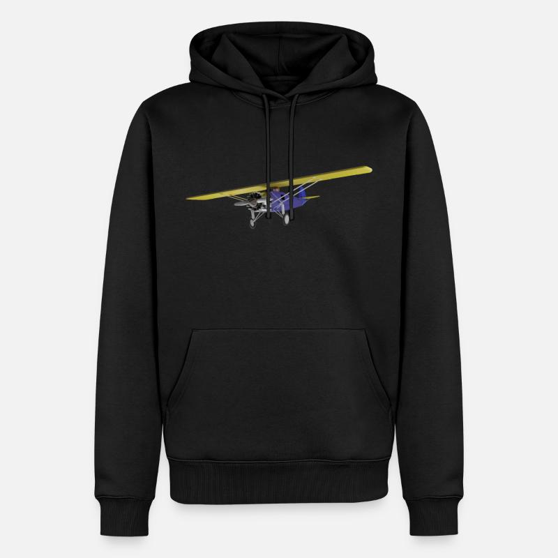Flugzeug Hochdecker - Männer Premium Bio Hoodie - Schwarz