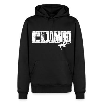 montée - Sweat à capuche Premium bio Homme - noir - Devant - Nico (187cm)
