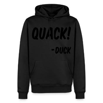 Ente - Männer Premium Bio Hoodie - Schwarz - Vorne - Nico (187cm)