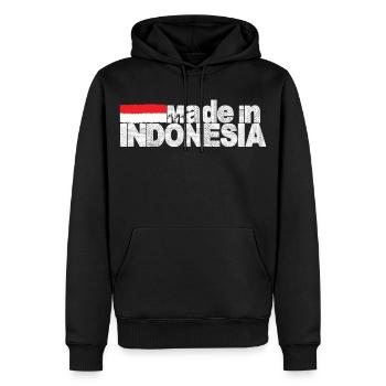 Indonesien - Männer Premium Bio Hoodie - Schwarz - Vorne - Nico (187cm)