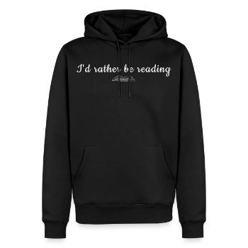 I'd Rather Be Reading Quote Tee - Männer Premium Bio Hoodie - Schwarz - Vorne - Nico (187cm)