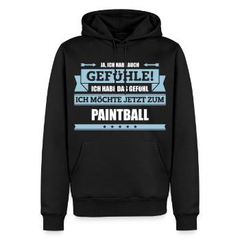 Lustiger Paintball Spruch - Männer Premium Bio Hoodie - Schwarz - Vorne - Nico (187cm)