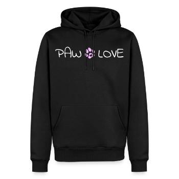 T-shirt Paw Love Lover pour chiens Maman / Papa - Sweat à capuche Premium bio Homme - noir - Devant - Nico (187cm)