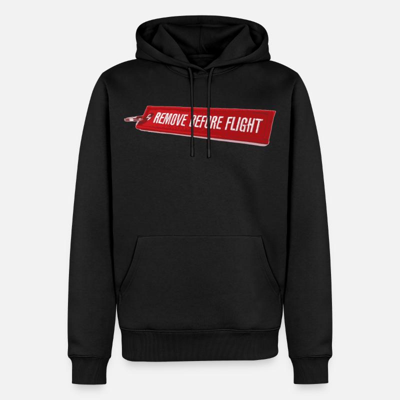 Remove Before Flight Avion - Sweat à capuche Premium bio Homme - noir
