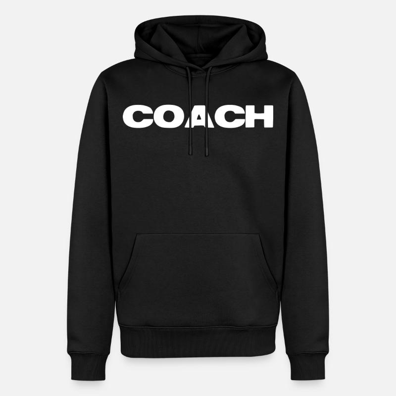 Coach Bold - Männer Premium Bio Hoodie - Schwarz
