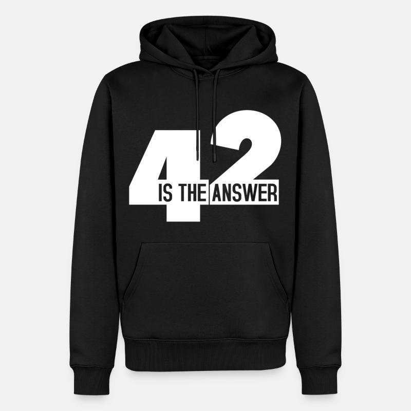42 - Männer Premium Bio Hoodie - Schwarz