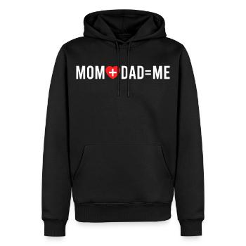 Maman et Papa égale moi Drôle d’équation familiale - Sweat à capuche Premium bio Homme - noir - Devant - Nico (187cm)